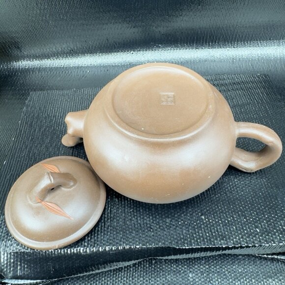 Vintage 1960s Yixing Zisha Clay Teapot RedWare Hand Made Marked Jug Tea Pot VTG - Picture 5 of 16